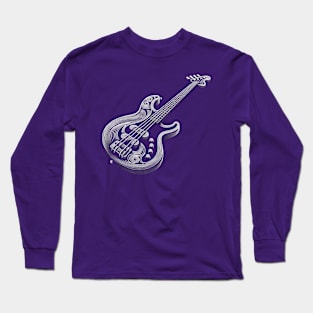 Bass guitar made of lines - light lines Long Sleeve T-Shirt